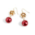Holiday Bow Ornament Earrings - Red/Gold